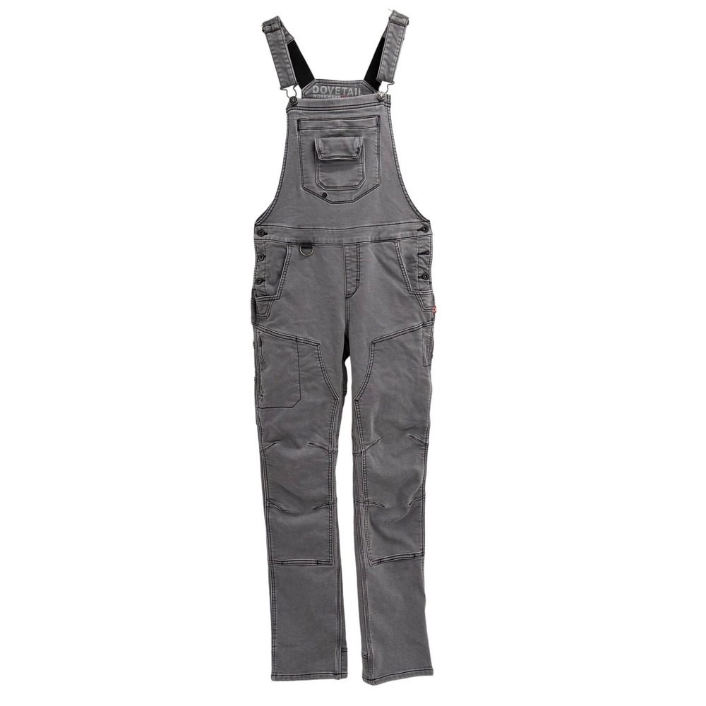 Dovetail Workwear Freshley Overalls Thermal Denim Size 8/34 Grey Fleece Lined